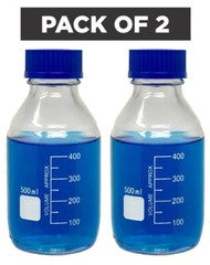 500ml Glass Round Media Storage Bottles with GL45 Screw Cap, Borosilicate Glass