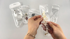 100 Pcs Self Sealing Bag with Hang Hole Resealable Zip Storage Lock Clear Pla…