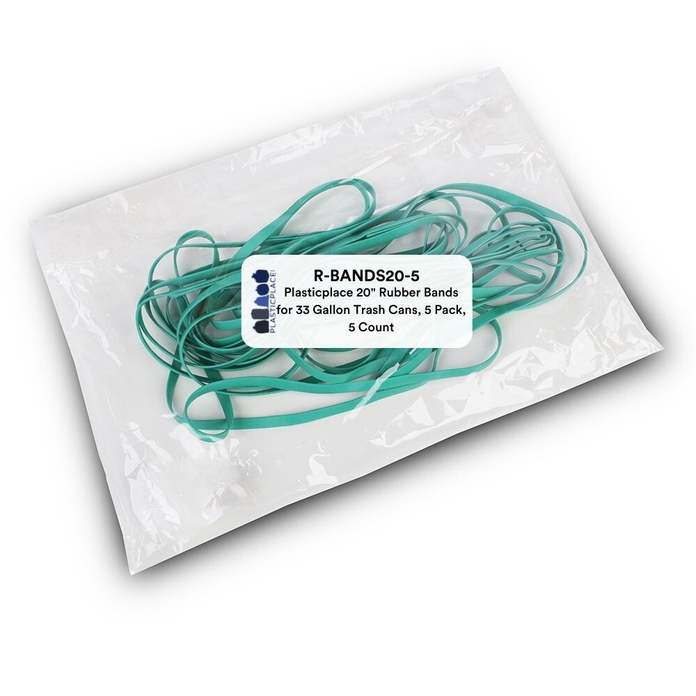 Plasticplace Rubber Bands for 33 Gallon Trash Can – 5 Pack