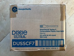 Dixie Ultra SmartStock Series-T Compostable Plastic Fork Refill Natural 960 Qty