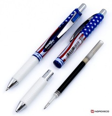 Pentel EnerGel RTX BL77USA-A Stars & Stripes Black Liquid Gel Ink Pen Box of 12