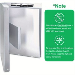 Heavy Duty Aluminum Metal Clipboard Storage Box – Form Holder w/ Clip Inside