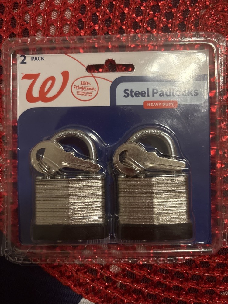 Complete Home 2 Pack Heavy Duty Steel Padlocks – Lock Size 1.5 IN (38 mm)