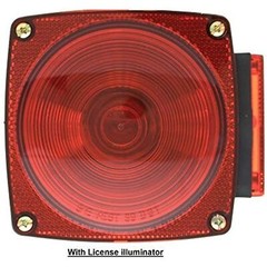 Uriah Products UL440011 4-1/2″ Square Red Signal Light with License Illumination