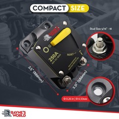 2 PACK 250 Amp 12-48V DC Circuit Breaker Heavy Duty Cars/Boats/Solar/Inverter/RV