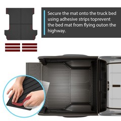TPE Truck Bed Mat+Tailgate Mat Floor Mats, 2PCS