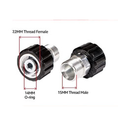 Female M22 , 14mm (Standard) To Male M22 ,15mm Adapter Plug Sun Joe
