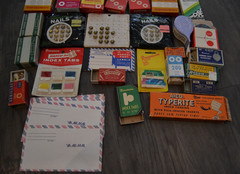 Vintage Office Supplies Lot Dennison Avery Empire Deco Room Tacks Nails Willow
