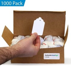 1000 White Price Tags w/ Strings – Size-8, 12pt Thick