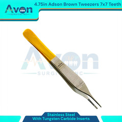 4.75″ Adson Brown Thumb Forceps with Tungsten Carbide Insert Jaws, 7×7, Premium