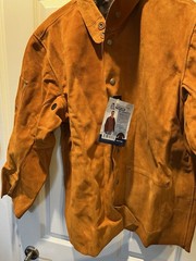 Steiner 9215-XL Welding Work Jacket Brown Leather Cowhide Snaps Studs Heavy