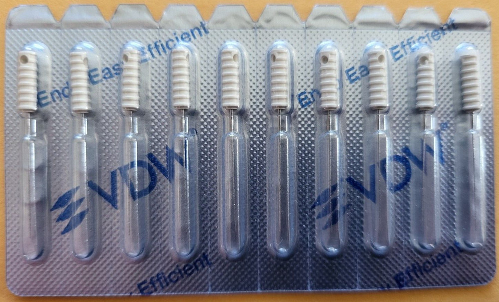 Dentsply Sirona VDW GmbH Sterile Barded Broaches 21mm XXXF White 10/PK Germany