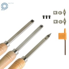 3 Piece Set Carbide Woodturning Tool Mini Size Diamond Shape Round & Square Tool