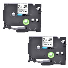 2PK Compatible Brother TZ-FA231 TZe-FA231 Black on White Fabric Label Tape 12MM