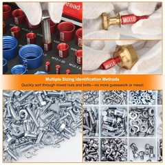 55 Pcs Nut and Bolt Thread Checker, 25 Metric & 30 Standard, for Tight Spaces