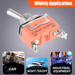 10x Waterproof Heavy Duty Toggle Switch ON/OFF 2 Terminal Car Boat SPST 15A 250V