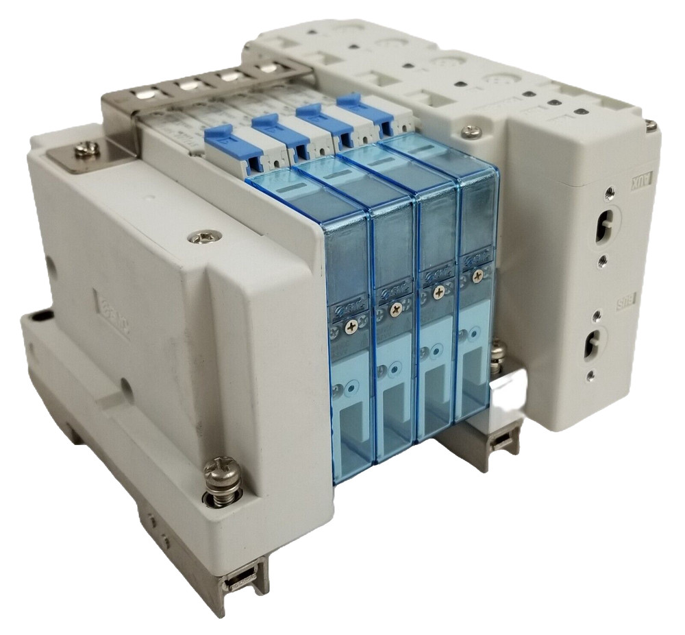 SMC SS5Y3-10S-X597 Pneumatic Manifold Bank 4 Station Base IN508-36-A NEW