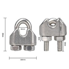 YAMASO 20PCS 1/8 Inches M3 Stainless Steel Wire Rope Cable Clip Clamp
