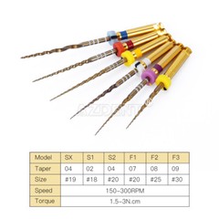 10 X AZDENT Dental Endodontic 25mm Gold Taper NITI Endo Rotary Files Engine Use