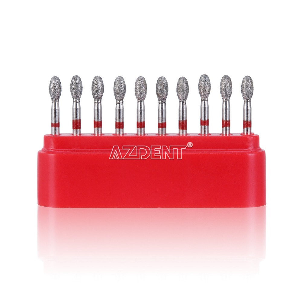 AZDENT Dental Diamond FG Burs Football #379-023F Fine Red 10pc/pack