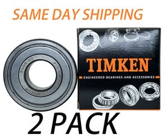 (2 PACK) USA TIMKEN 6305-ZZ 25X62X17MM Double Metal Seal Ball Bearings