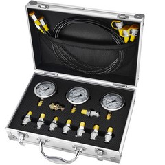 Hydraulic Pressure Test Kit 3 Gauges 9 Test Couplings 3 Test Hoses Case