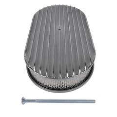 15″ Oval Full Finned Polished Aluminum Air Cleaner Filter Fits for Chevy SBC