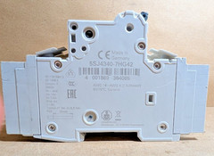 Siemens 5SJ4340-7HG Miniature Circuit Breaker, 3P, 40A, 400V (New NB)