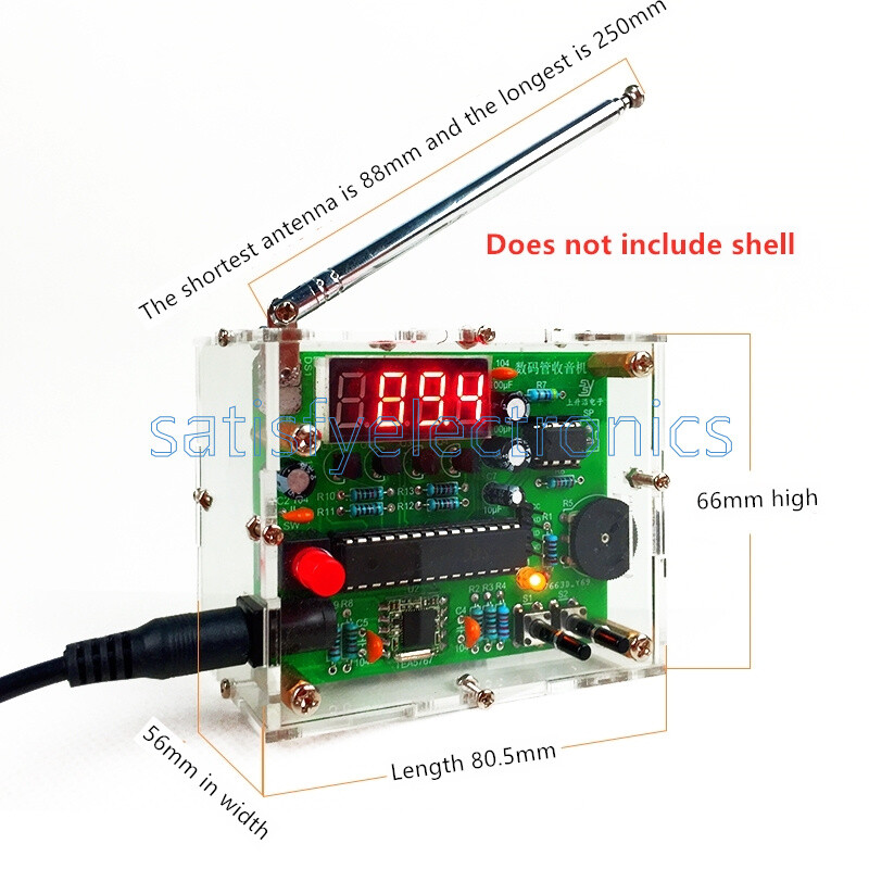 DIY KIT Digital Tube Display FM Digital Radio Electronic 87.5-108MHZ