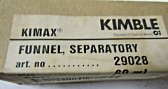 ✌ NEW KIMAX KIMBLE 29028-60 CYLINDRICAL SEPARATORY FUNNEL 60mL