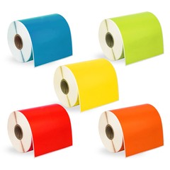 ZEBRA 4×6 COLOR COMBO Labels 1″ Core 20 Rolls:4 ea RED GREEN YELLOW BLUE ORANGE
