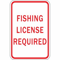 Vertical Metal Sign Multiple Sizes Fishing License Required Weatherproof Street