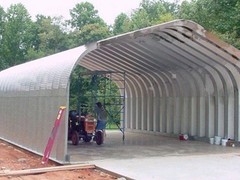 16x24x12 DuroSPAN Steel Prefab Arch Garage Building Kit Open Ends Factory Direct