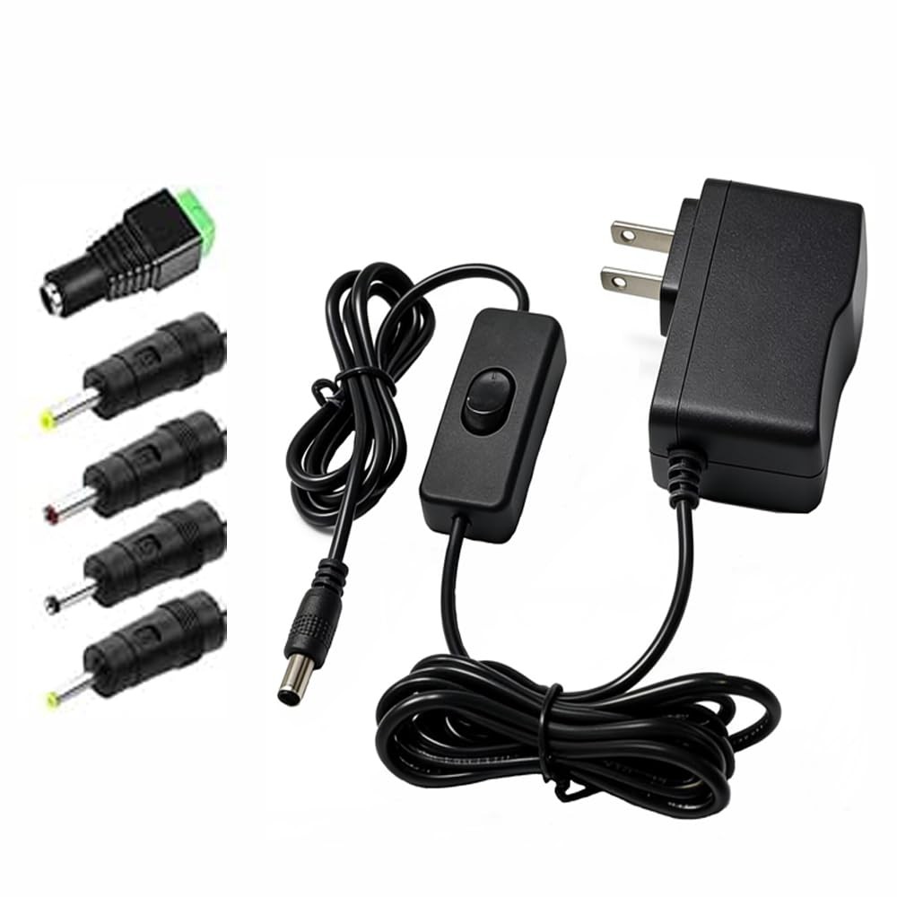 12V 1A DC Power Supply with On/Off Switch Adapter AC 100-240V 50-60Hz to DC 1…