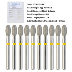 Dental Diamond Bur Football Egg Shape FG 368/023C 379/023 Coarse Fine High Speed