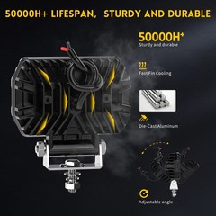 4x LED Tractor Work Lights 12v led Flood Light pods for Truck, Waterproof 4inch
