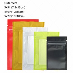 Various Sizes Matte Clear Front Color Back Foil Mylar Flat Zip Lock Bag Xmas