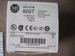 Allen-Bradley 800T-XAY Contact Block, Stackable, Sealed, 1 NO, 1 NC, NEW