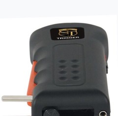 POWERFUL SQUEEZE POLICE Defense Black Stun Gun Rechargeable LED FLASHLIGHT w/Pin