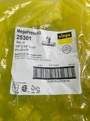 Viega 25301 MegaPressG 1/2″ x 1/2″ x 1/2″ Press Tee P1xP2xP3 (5 Pack of Tees)