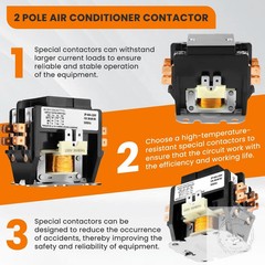 2 Pole Air Conditioner Contactor 40 Amp 220V Coil,AC Definite Purpose Contactor