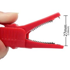 one Black/Red large crocodile clips Safety Sliver plated alligator clip 27262