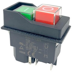 KJD17/120V Switch 5-Pin 16A Push Button Solenoid (1-Pack) 120V
