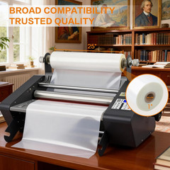 Laminating Film Roll, 25″ X 500′ 1.5 Mil Thermal Laminating Roll Clear Gloss wit