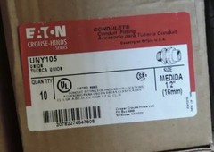 Pack of 10 – Eaton Crouse-Hinds Series UNY105 1/2″ Male Union Fitting. Free Ship