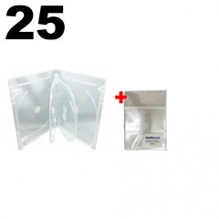 25 PREMIUM STANDARD Clear Blu-Ray 6 Disc Cases 14mm & 100 OPP Bags