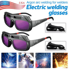 2* Auto Darkening Welding Goggles Welder Glasses Welding Helmet Mask w/Strap