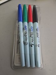 Expo Vis-a-Vis Wet Erase Markers, 4-Color Set SAN-16074, Fine Point