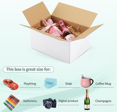 30-Pack 10x7x5 White Cardboard Shipping Boxes for Secure Small Business Mailing
