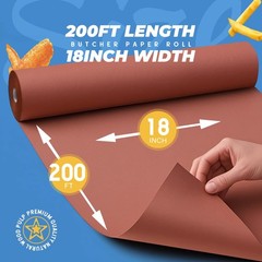 PerkHomy Pink Butcher Paper Roll 18 x 2400 (200 ) with Upgraded Packaging for